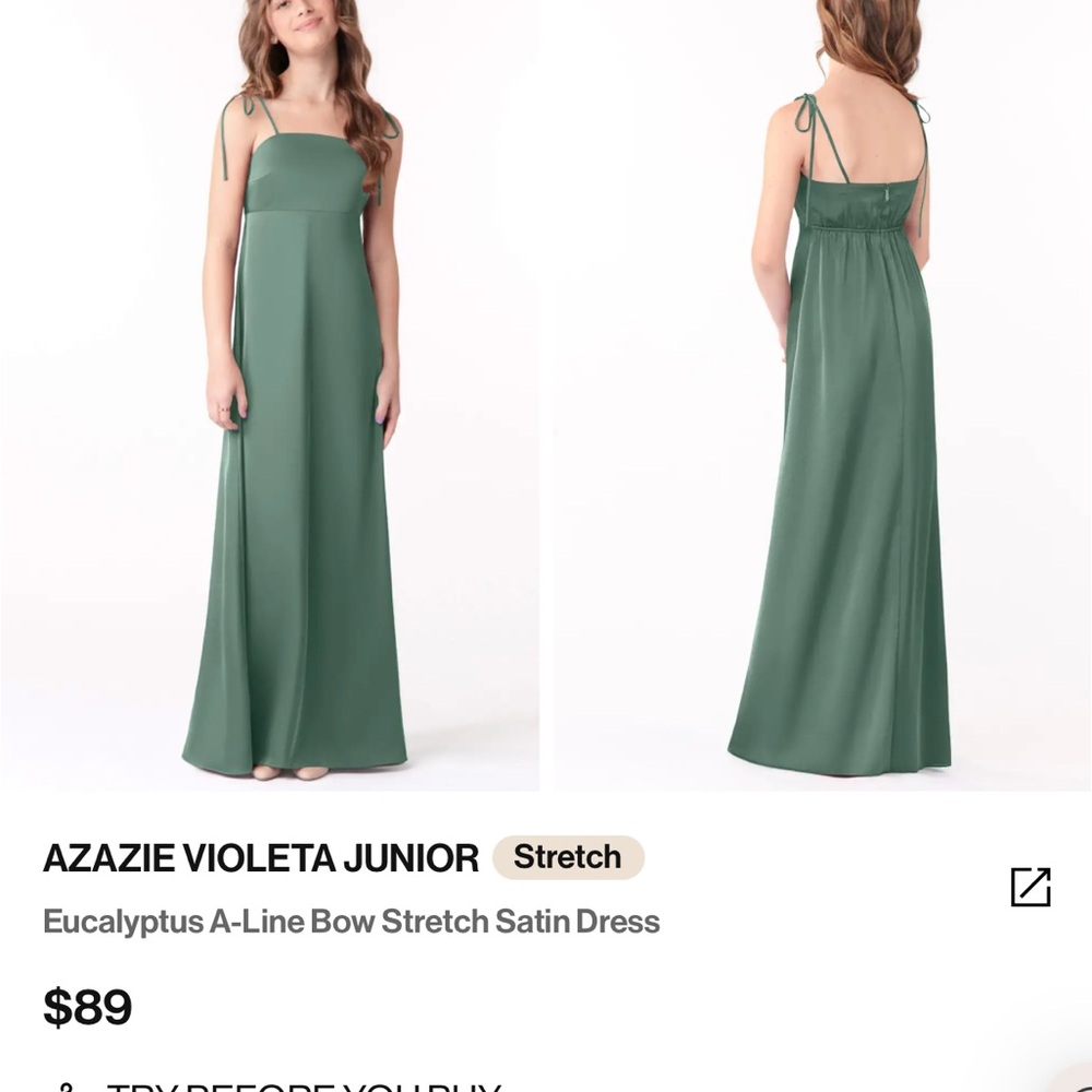 Azazie Green Maxi Dress Spaghetti Strap Halter A-Line